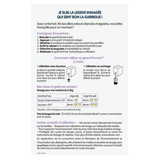 Eau Thermale Jonzac Lessive Engagée Lavandin - 100 Lavages - Grand Format