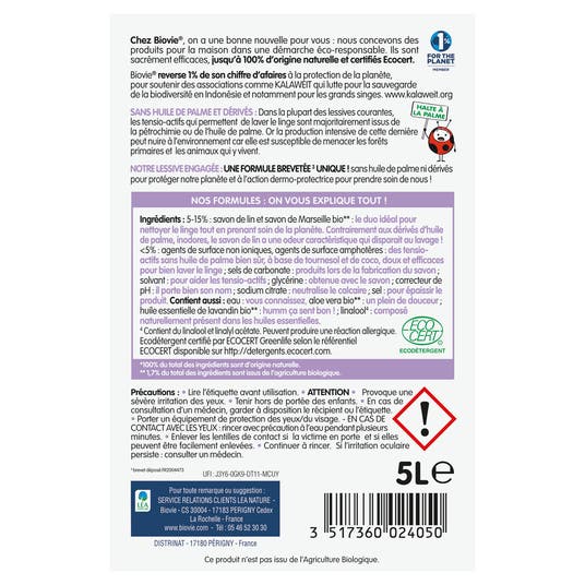 Eau Thermale Jonzac Lessive Engagée Lavandin - 100 Lavages - Grand Format