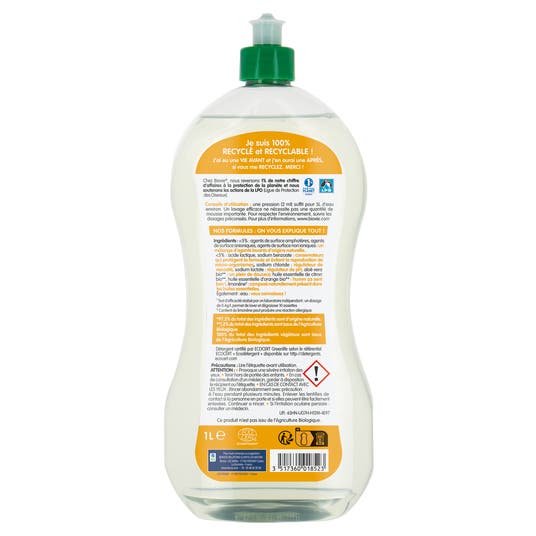 Eau Thermale Jonzac Liquide Vaisselle Aux Huiles Essentielles D'agrumes - Grand Format