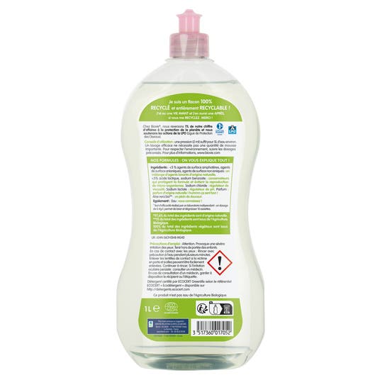 Eau Thermale Jonzac Liquide Vaisselle Et Mains à L'Aloe Vera Bio Hypoallergénique - Grand Format