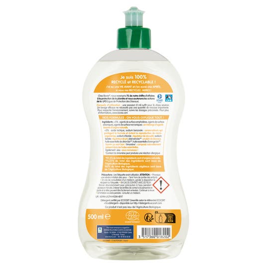 Eau Thermale Jonzac Liquide Vaisselle Et Mains Aux Huiles Essentielles D'agrumes Bio