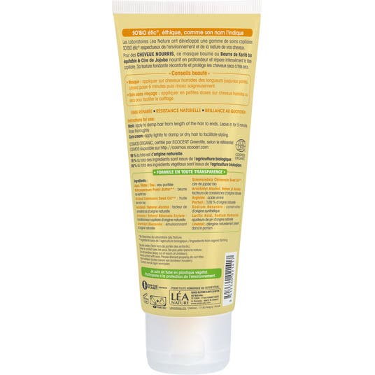 Eau Thermale Jonzac Masque Capillaire Cheveux Nourris Karité