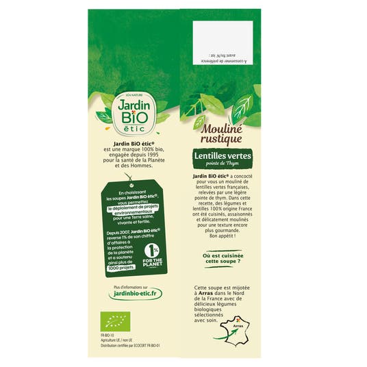 Eau Thermale Jonzac Mouliné Lentilles Vertes Pointe De Thym Bio