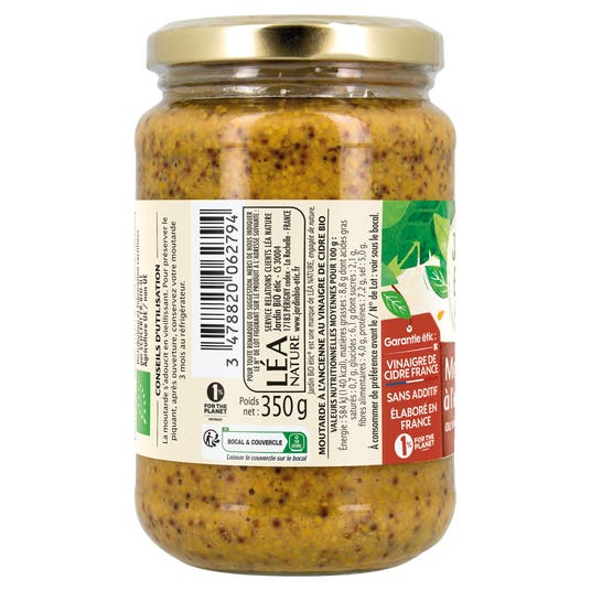 Eau Thermale Jonzac Moutarde à L'ancienne Au Vinaigre De Cidre - Bio