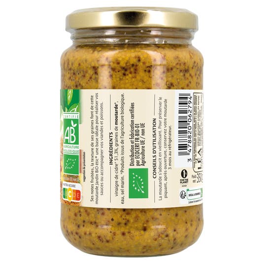 Eau Thermale Jonzac Moutarde à L'ancienne Au Vinaigre De Cidre - Bio