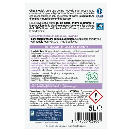 Eau Thermale Jonzac Nettoyant Multi-usages à L'huile Essentielle De Lavandin - Grand Format