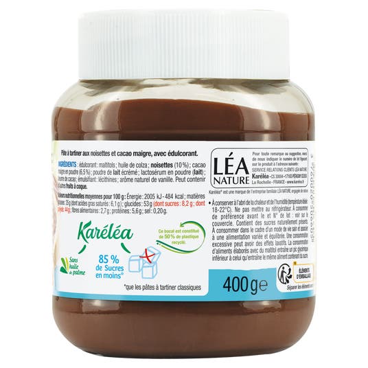 Eau Thermale Jonzac Pâte à Tartiner Aux Noisettes Et Cacao Sans Sucres Ajoutés