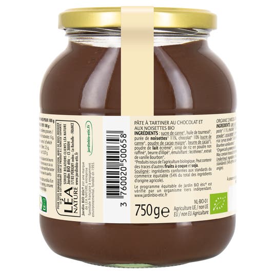 Eau Thermale Jonzac Pâte à Tartiner Bio Chocolat Et Noisette - 750g