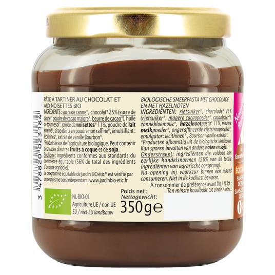 Eau Thermale Jonzac Pâte à Tartiner Chocolat Noisette Bio