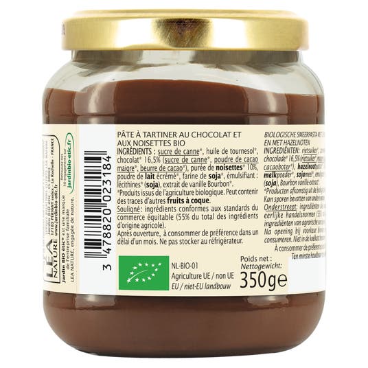 Eau Thermale Jonzac Pâte à Tartiner Chocolat Noisette Bio