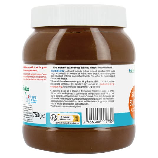 Eau Thermale Jonzac Pâte à Tartiner Noisettes Et Cacao Sans Sucres Ajoutés-750g