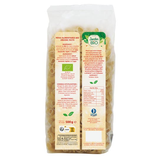 Eau Thermale Jonzac Pâtes Coude à Coude Bio Semi Complets