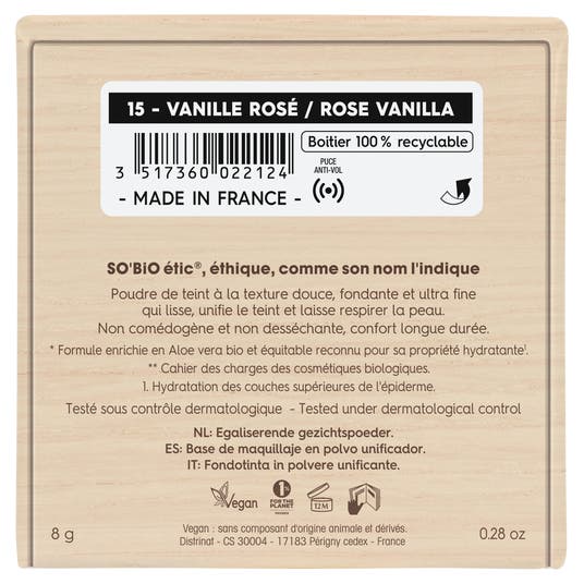 Eau Thermale Jonzac Poudre De Teint Unifiante Teint Divin - 15 Vanille Rosé