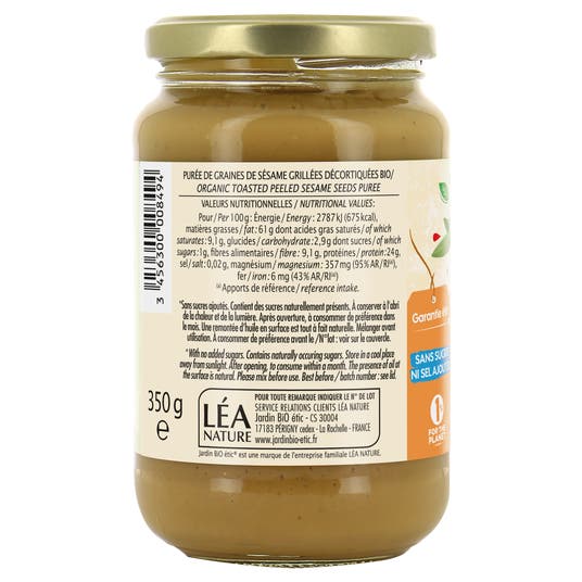 Eau Thermale Jonzac Purée De Sésame Bio Tahin - 100% Sésame