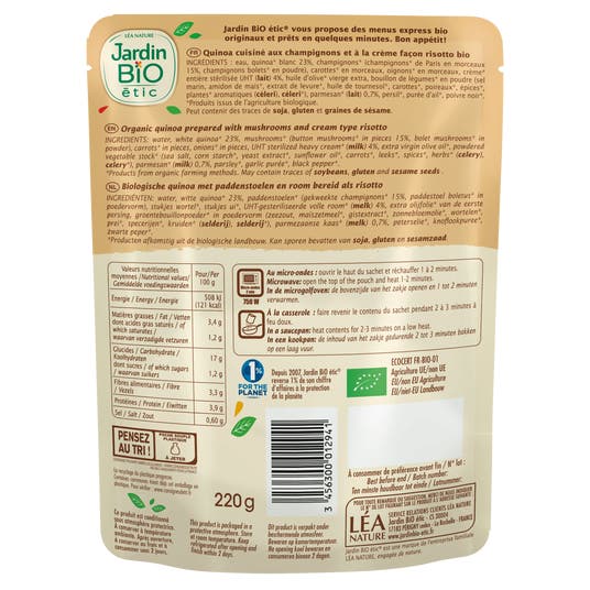 Eau Thermale Jonzac Quinotto Champignon Parmesan - Bio