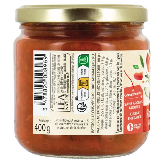 Eau Thermale Jonzac Ratatouille à La Provençale - Bio