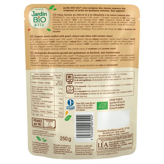 Eau Thermale Jonzac Ravioli Chèvre Et Ciboulette - Bio