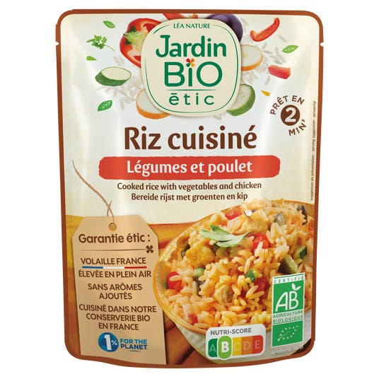 eau thermale jonzac Riz cuisiné légumes et poulet - bio
