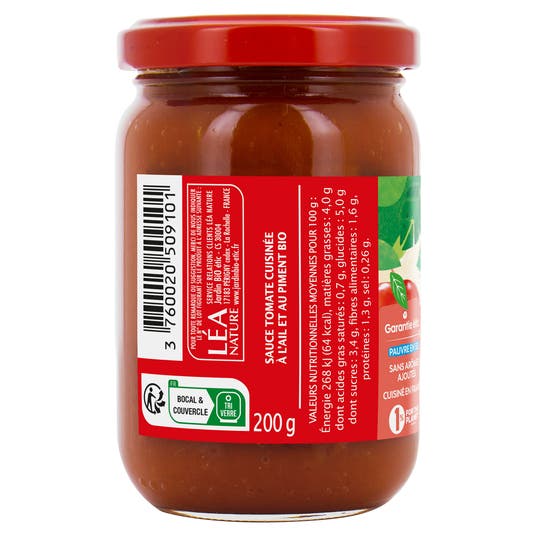 Eau Thermale Jonzac Sauce Tomate Arrabiata Finement épicée - Bio