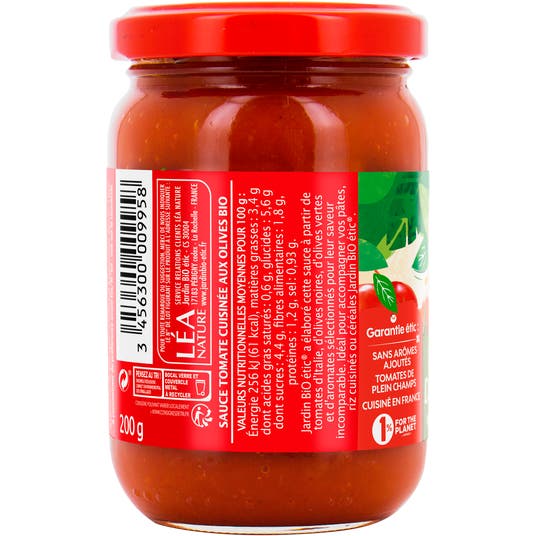 Eau Thermale Jonzac Sauce Tomate Duo D'olives Vertes Et Noires - Bio