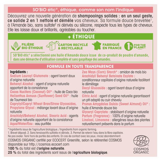 Eau Thermale Jonzac Shampooing Et Après Shampooing Solide Amande Bio