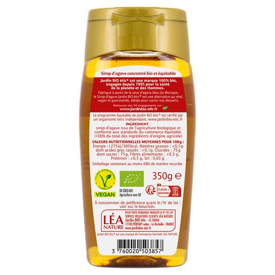 Eau Thermale Jonzac Sirop D'agave équitable 250 Ml - Bio