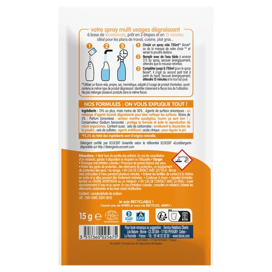 Eau Thermale Jonzac Spray à Reconstituer Dégraissant - Poudre à Diluer