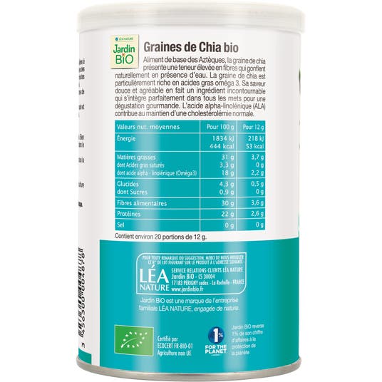 Eau Thermale Jonzac Super Graines De Chia - Riches En Oméga 3 - Bio