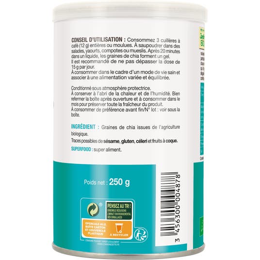 Eau Thermale Jonzac Super Graines De Chia - Riches En Oméga 3 - Bio