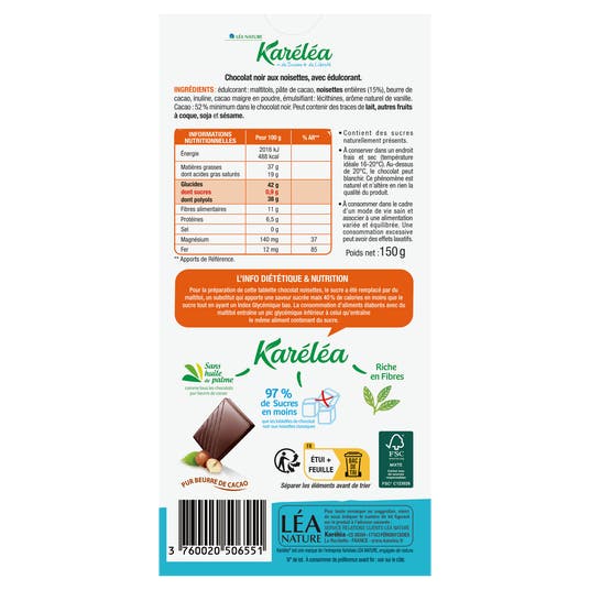 Eau Thermale Jonzac Tablette De Chocolat Noir Noisettes