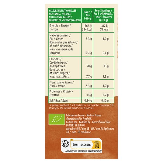 Eau Thermale Jonzac Tartines Craquantes Noisette - Bio