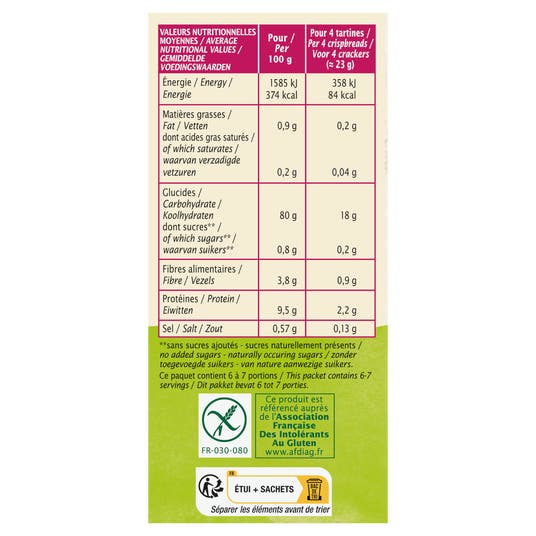 Eau Thermale Jonzac Tartines Craquantes Quinoa Pois Chiche Sans Gluten - Bio