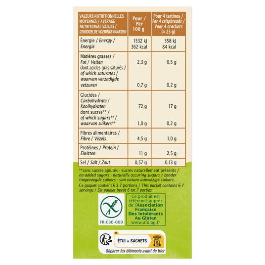 Eau Thermale Jonzac Tartines Craquantes Sarrasin Sans Gluten - Bio