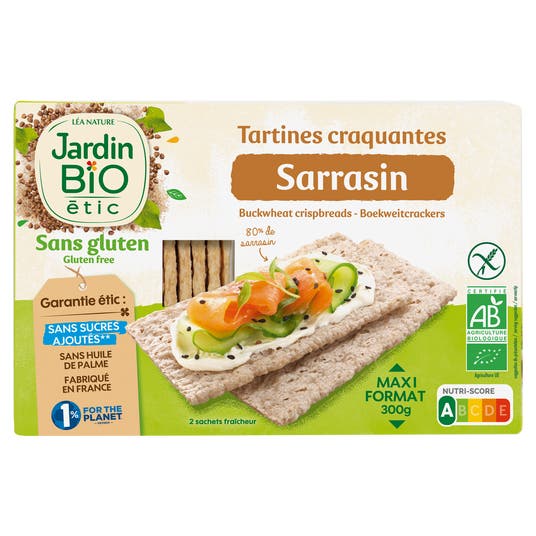 Eau Thermale Jonzac Tartines Craquantes Sarrasin - Sans Gluten Et Sans Lactose - Bio