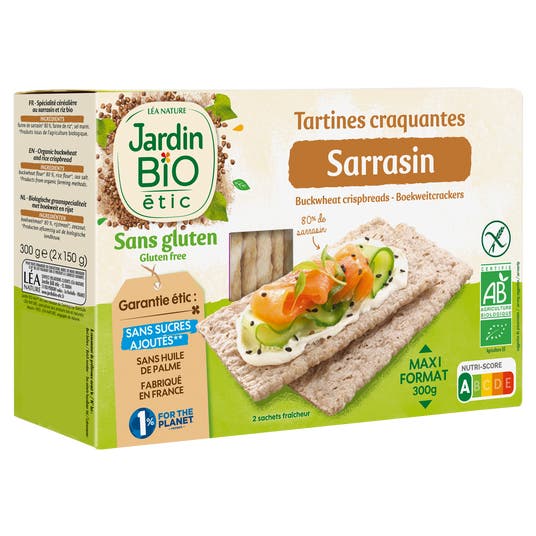 Eau Thermale Jonzac Tartines Craquantes Sarrasin - Sans Gluten Et Sans Lactose - Bio