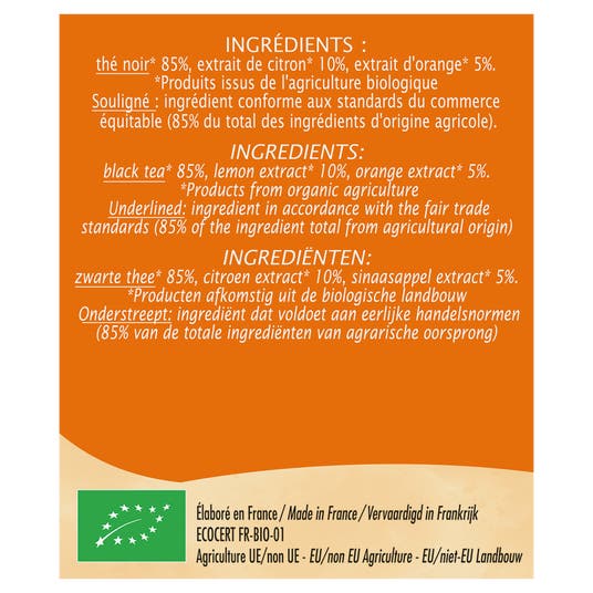 Eau Thermale Jonzac Thé Noir Equitable Duo D'Agrumes - Bio
