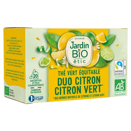 Eau Thermale Jonzac Thé Vert Duo Citron Citron Vert-bio