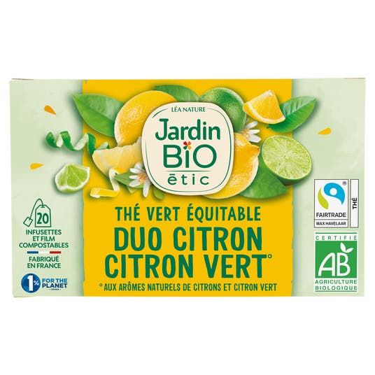 eau thermale jonzac Thé vert Duo Citron Citron vert-bio