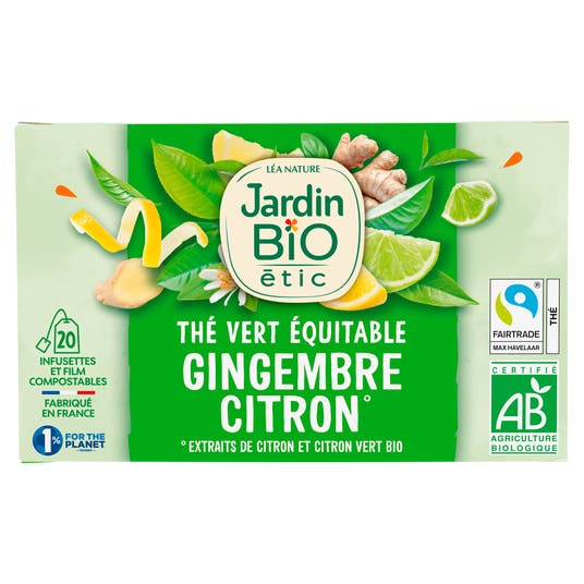 Eau Thermale Jonzac Thé Vert Gingembre Citron Vert - Bio