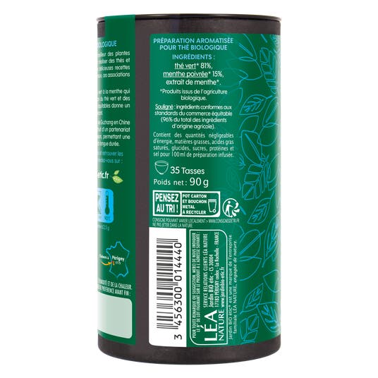 Eau Thermale Jonzac Thé Vert Vrac Feuilles Entières Menthe - Bio