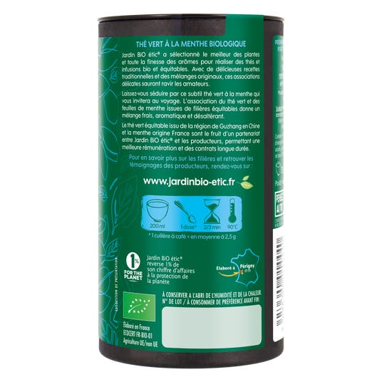 Eau Thermale Jonzac Thé Vert Vrac Feuilles Entières Menthe - Bio