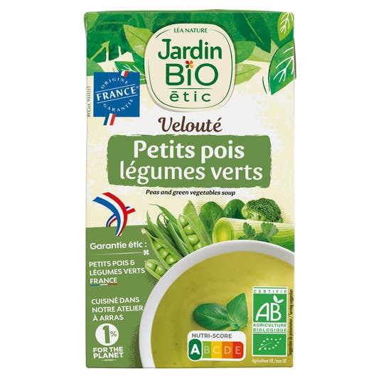 eau thermale jonzac Velouté bio petits pois Légumes verts