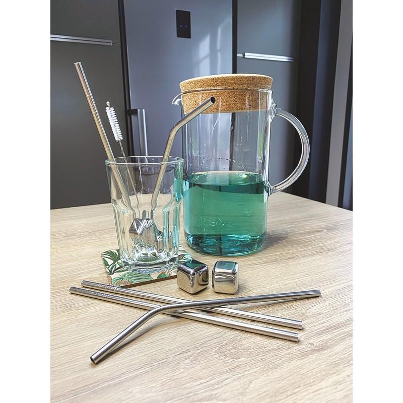 eco conseils 4 Pailles en Inox avec leur brosse