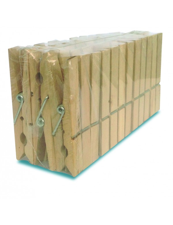 eco conseils Pinces à linge en bois naturel - x24