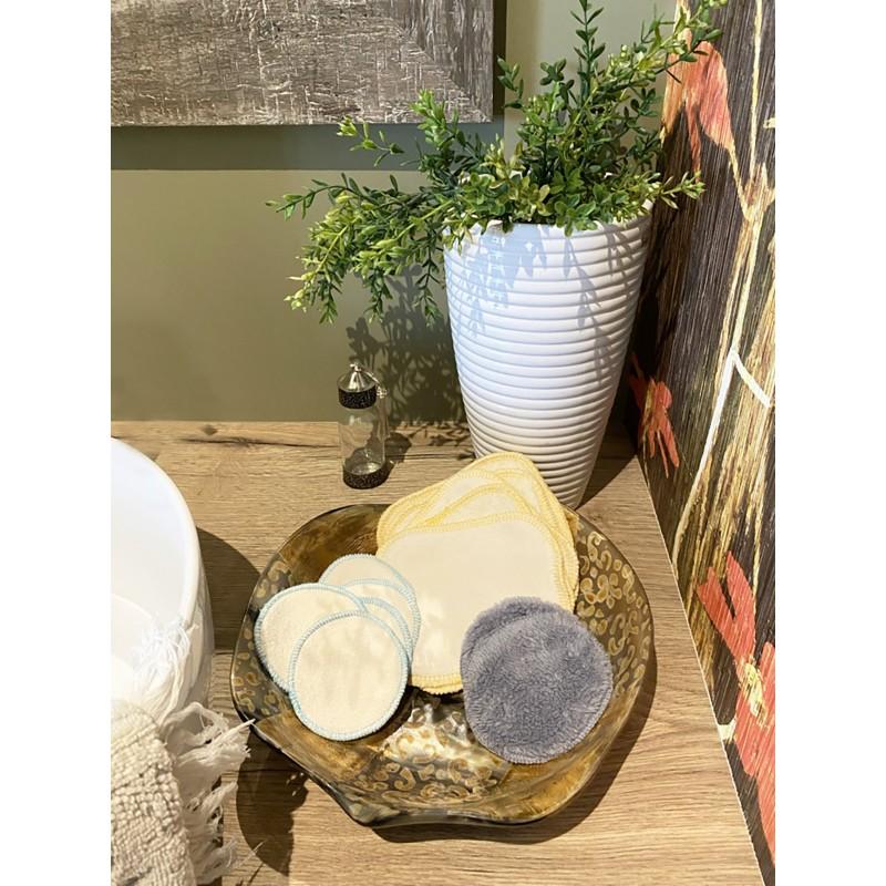 eco conseils Lot de 5 petites lingettes démaquillantes en coton bio