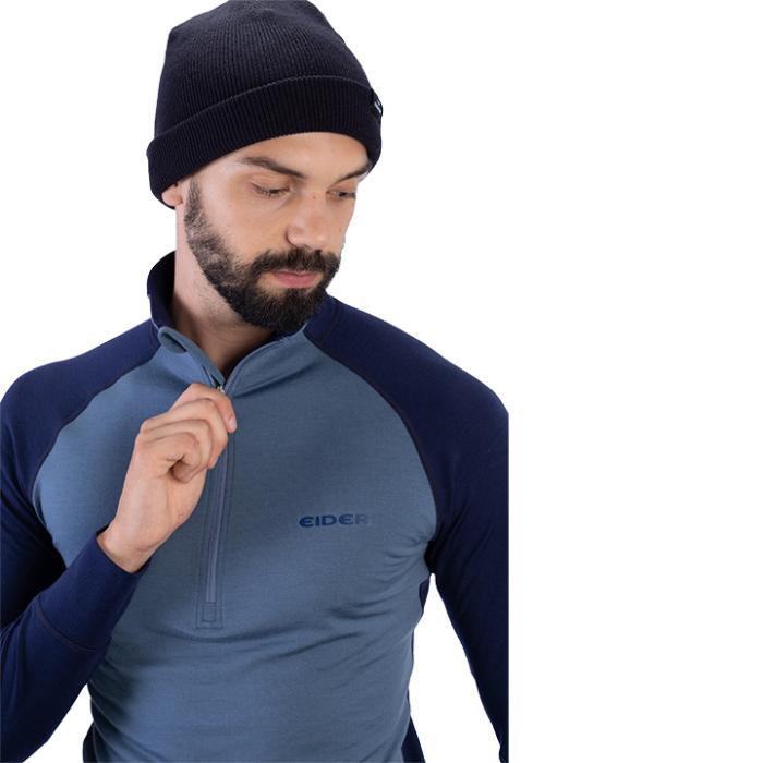 Eider M Sarenne Merino Half Zip Storm Blue