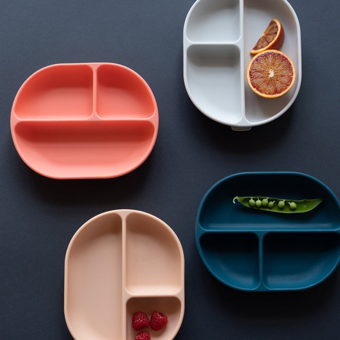 Ekobo Assiette Compartimentée En Silicone - Blue Abyss