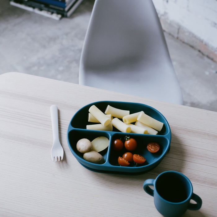 Ekobo Assiette Compartimentée En Silicone - Blue Abyss