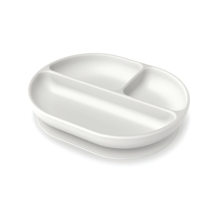 Ekobo Duo Assiette Compartimentée & Gobelet à Bec En Silicone - Cloud