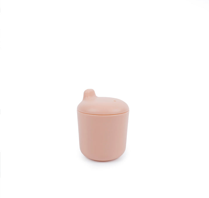 Ekobo Duo Assiette Compartimentée & Gobelet à Bec En Silicone - Blush